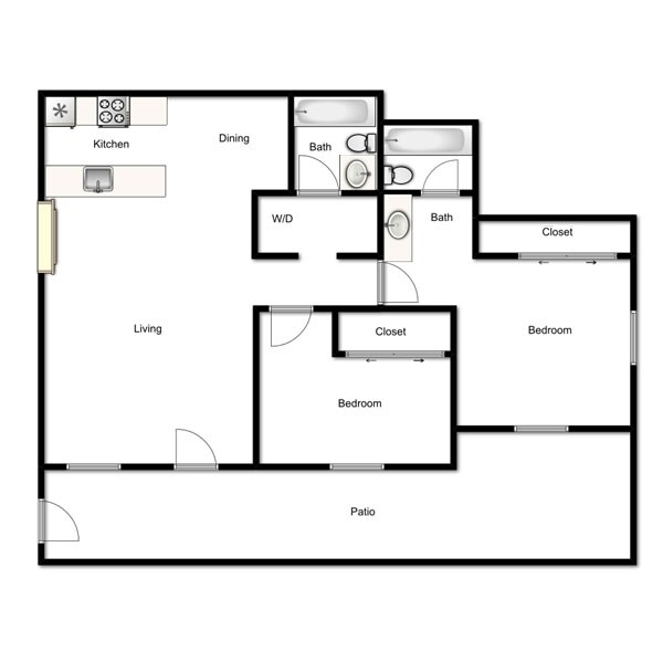 Two Bedroom 136 floor plan